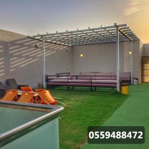 مظلات ركن الارياف   مظلات حديد مجدول.