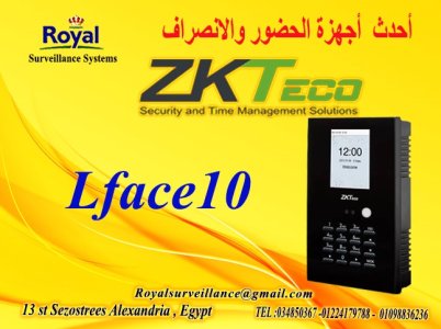 جهاز حضور وانصراف ماركة ZK Teco  موديل Lface10