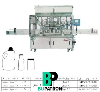 ماكينة تعبئة حجمية للسوائل اللزجة – لينير – أوتوماتيك PLC
