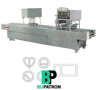 ماكينة أفقية ( تعبئة + غلق ) الأكواب مختلفة الأشكال – أوتوماتيك