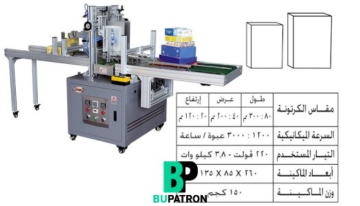 ماكينة لحام العبوات الكرتون بالغراء الساخن موديل